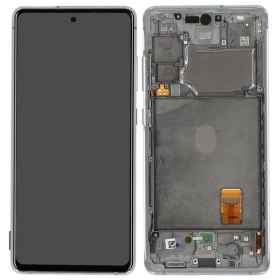 SamsungGalaxy S20 FE schermo / display (bianca) (con una cornice) (originale)