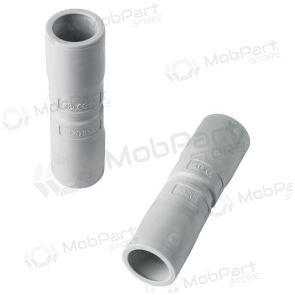 Tiesus sujungimas Elettrocanali EC74020 (D20, grigio (RAL7035), su išplatintu galu, behalogenis)