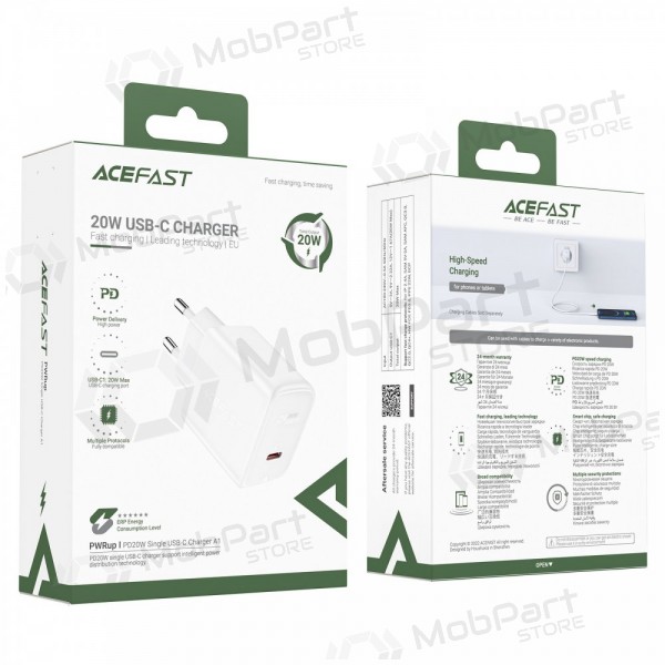 Caricatore buitinis Acefast A1 PD20W USB-C nero