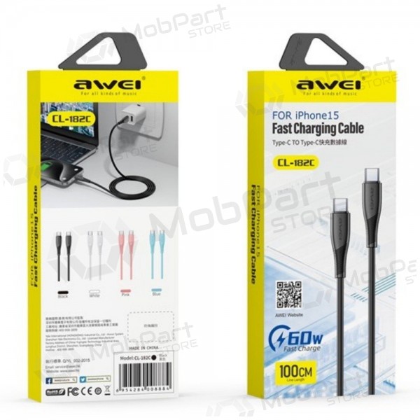 USB cavo Awei CL-182i USB-C to Lightning 1.0m bianca
