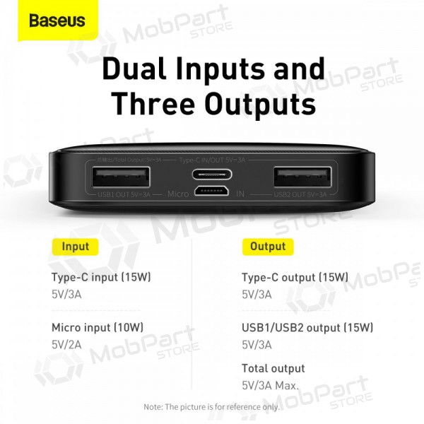 Batteria esterna Power Bank Baseus Bipow Type-C PD+2xQuick Charge 3.0 15W 10000mAh nero PPBD050001 Batteria esterna Power Bank Baseus Bipow Type-C PD+2xQuick Charge 3.0 15W 10000mAh nero PPBD050001