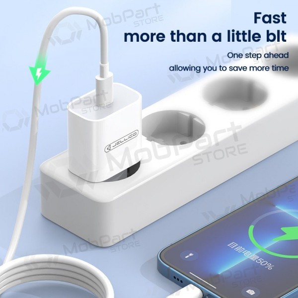 Caricatore Jellico AK180 20W USB-C + USB-C to USB-C cable 1.0m bianca