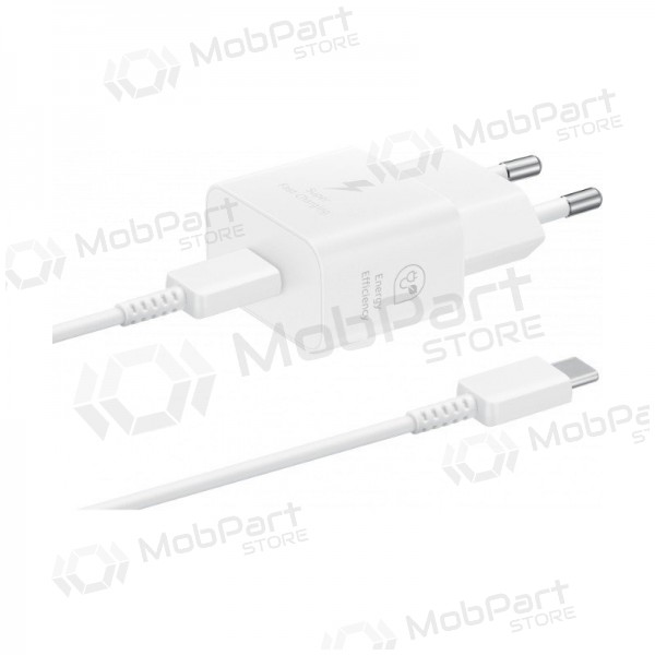 Caricatore originale Samsung EP-T2510XWEGEU 25W + USB-C cavo nel pacchetto bianca