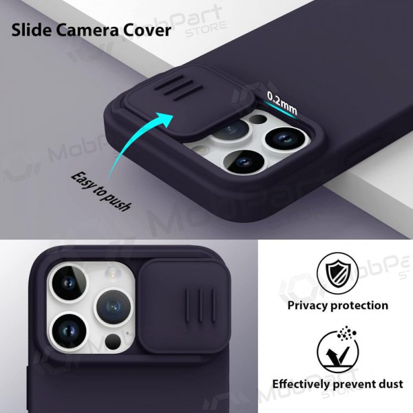 Apple iPhone 15 Pro custodia „Nillkin Silicone“ (tamsiai viola) Apple iPhone 15 Pro custodia „Nillkin Silicone“ (tamsiai viola)