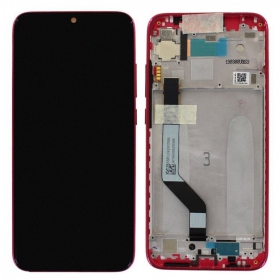 Xiaomi Redmi Note 7 schermo / display (rosso) (con una cornice) (service pack) (originale)