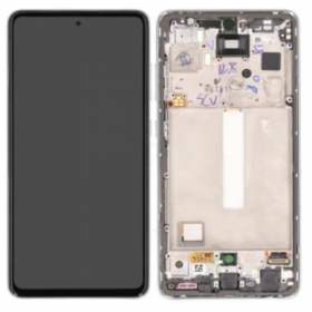 Samsung Galaxy A52s schermo / display (bianca) (con una cornice) (originale)