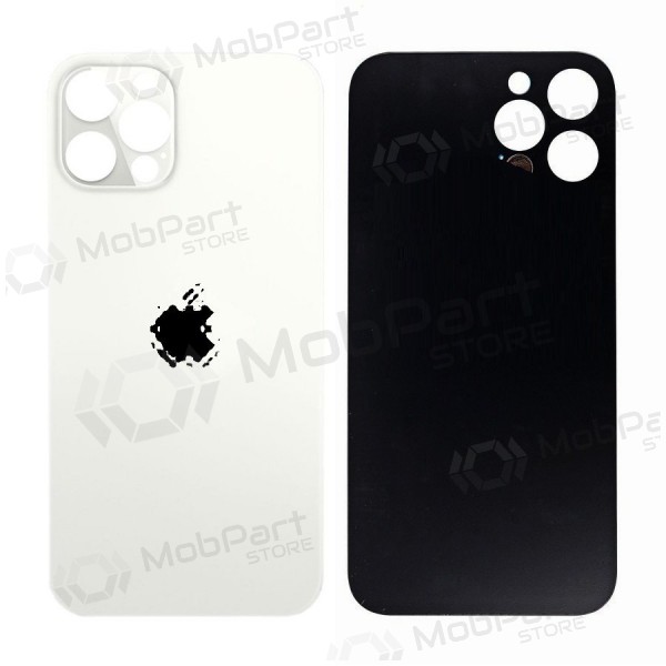 Apple iPhone 12 Pro coperchio batteria posteriore (d'argento) (bigger hole for camera) Apple iPhone 12 Pro coperchio batteria posteriore (d'argento) (bigger hole for camera)