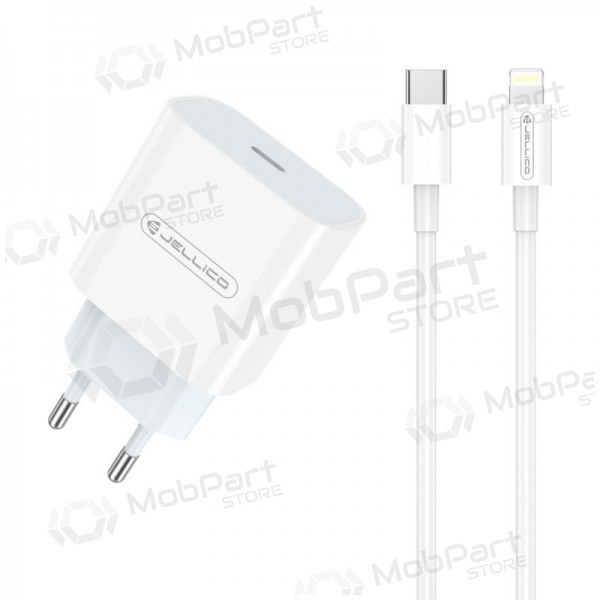 Caricatore Jellico AK180 20W USB-C + USB-C to Lightning cable 1.0m bianca
