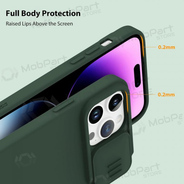 Apple iPhone 15 Pro custodia „Nillkin Silicone“ (verde scuro) Apple iPhone 15 Pro custodia „Nillkin Silicone“ (verde scuro)