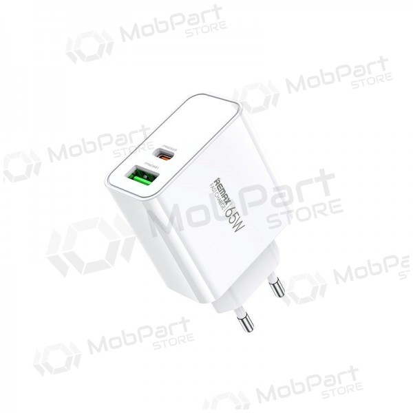 Caricatore Remax RP-U125 65W GaN USB-C/USB-A bianca