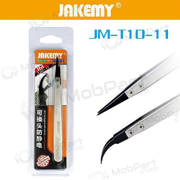 Pinzetta antistatica in metallo Jakemy JM-T10-11 ESD (replaceable head)