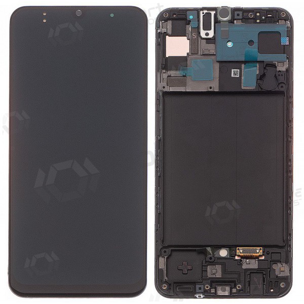 Ekranas Samsung A505 A50 2019 su lietimui jautriu stikliuku e rėmeliu Black OLED (real size)
