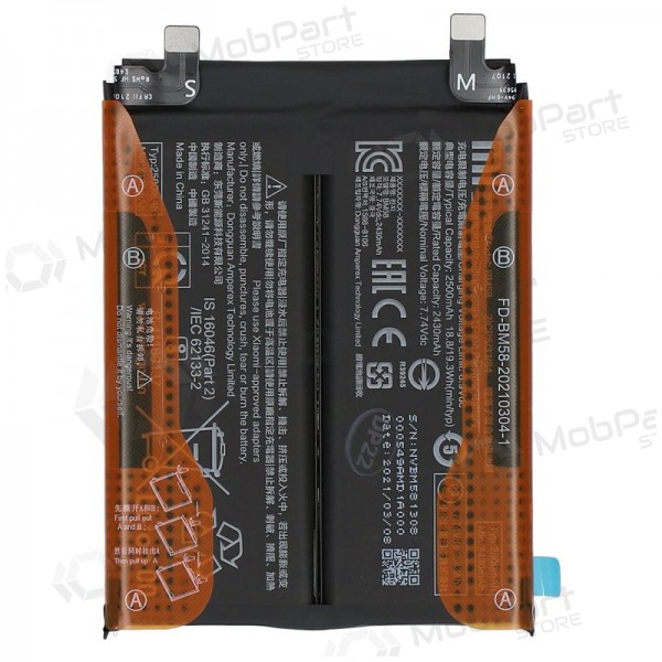 Xiaomi 11T Pro 5G batteria, akumuliatorius (BM58) (originale) Xiaomi 11T Pro 5G batteria, akumuliatorius (BM58) (originale)
