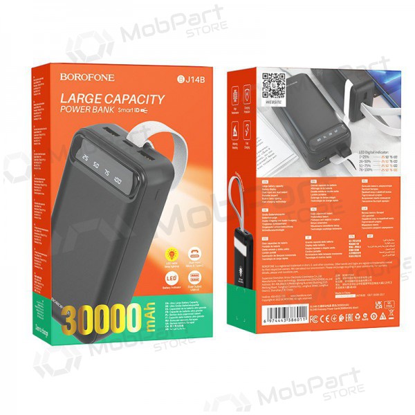 Batteria esterna Power Bank Borofone BJ14B Freeway 30000mAh nero Batteria esterna Power Bank Borofone BJ14B Freeway 30000mAh nero