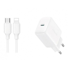 Caricatore Joyroom JR-TCF20 USB-C PD20W + USB-C to Lightning cable 1.0m bianca