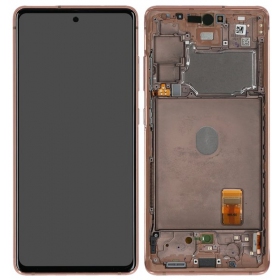Samsung Galaxy S20 FE schermo / display (Cloud Orange) (con una cornice) (originale)