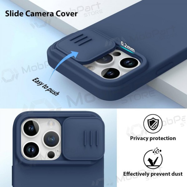 Apple iPhone 15 custodia „Nillkin Silicone“ (blu scuro)