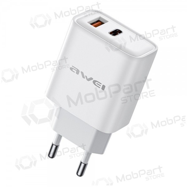 Caricatore Awei PD81-EU USB-A/USB-C bianca