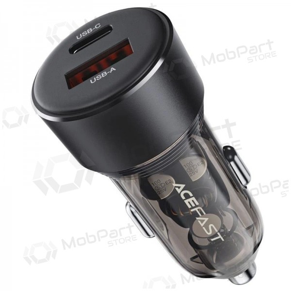 Caricatore per auto Acefast B12 60W USB-C/USB-A nero