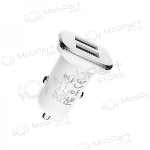 Caricatore automobilinis Borofone BZ12 x 2 USB (2.4A) (bianca)