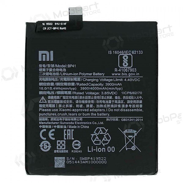 Xiaomi Mi 9T batteria, akumuliatorius (BP41) (originale) Xiaomi Mi 9T batteria, akumuliatorius (BP41) (originale)