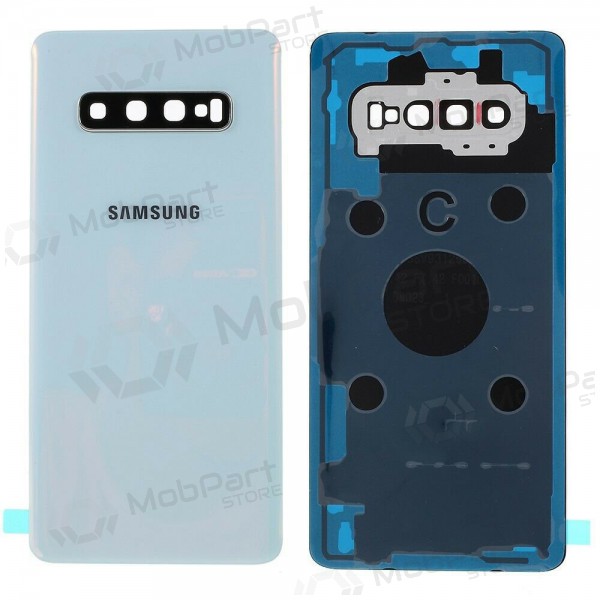 Samsung G975 Galaxy S10 Plus coperchio batteria posteriore bianca (Prism White) (usato grade C, originale) Samsung G975 Galaxy S10 Plus coperchio batteria posteriore bianca (Prism White) (usato grade C, originale)