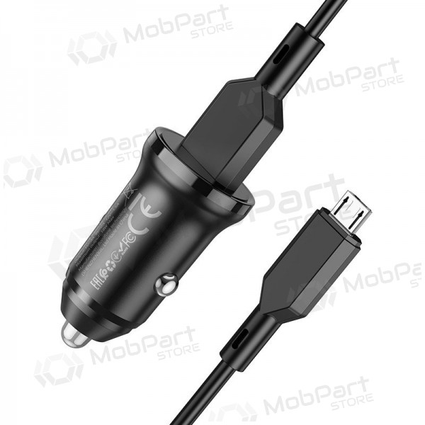 Caricatore automobilinis Borofone BZ18 Quick Charge 3.0 18W + MicroUSB (nero)
