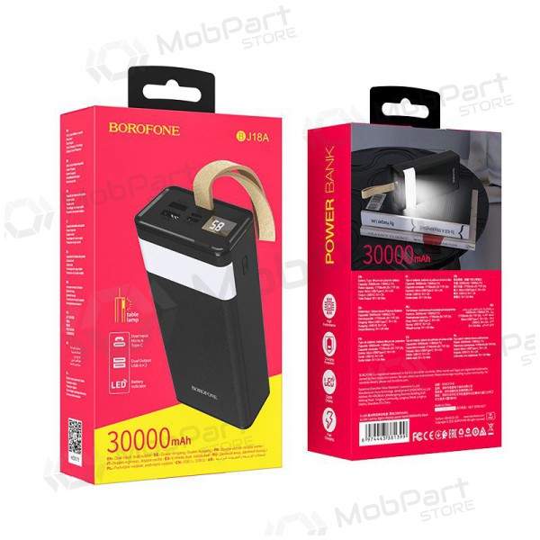 Batteria esterna Power Bank Borofone BJ18A 2xUSB 2A 30000mAh nero