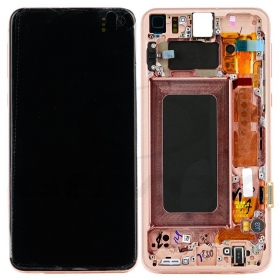 Samsung Galaxy Galaxy S10e schermo / display (rosa) (con una cornice) (originale)