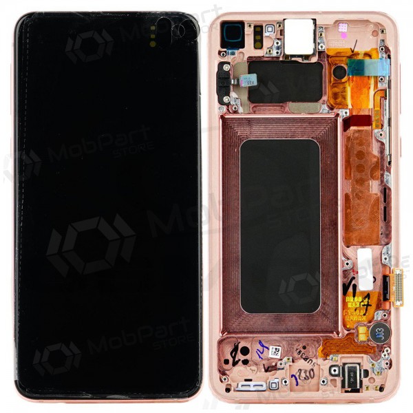 Samsung Galaxy Galaxy S10e schermo / display (rosa) (con una cornice) (originale)