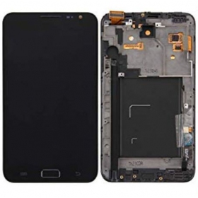 Samsung N7000 Galaxy Note schermo / display (nero) (con una cornice) (service pack) (originale)