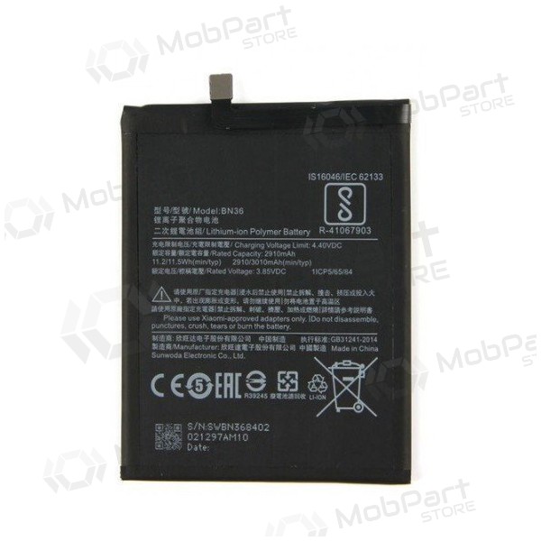 Xiaomi Redmi Mi A2 / Mi 6X batteria / accumulatore (BN36) (3010mAh) Xiaomi Redmi Mi A2 / Mi 6X batteria / accumulatore (BN36) (3010mAh)