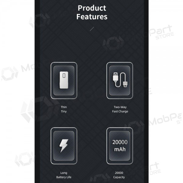 Batteria esterna Power Bank Awei P6K 5V/2.1A 20000mAh nero