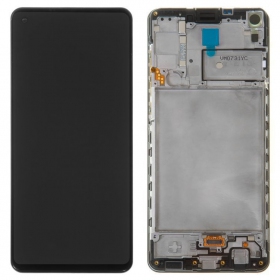 Samsung Galaxy A21s schermo / display (nero) (con una cornice) (originale)