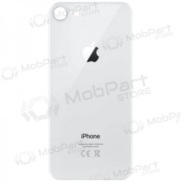 Apple iPhone 8 coperchio batteria posteriore (d'argento) (bigger hole for camera) Apple iPhone 8 coperchio batteria posteriore (d'argento) (bigger hole for camera)