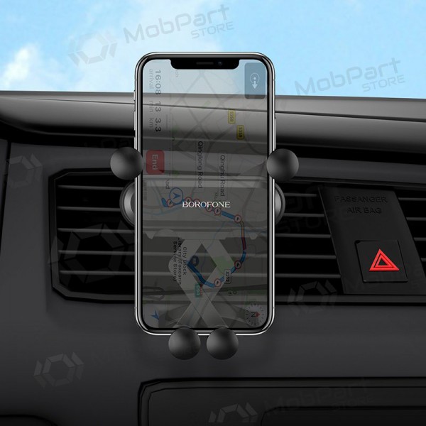 Automobilinis universale telefono laikiklis Borofone BH19 tvirtinamas ant ventiliacijos grotelių, nero