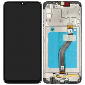 Samsung Galaxy A20s schermo / display (nero) (con una cornice) (originale)
