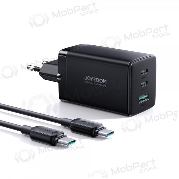 Caricatore buitinis Joyroom GaN JR-TCG01 2xUSB-C/USB-A 65W + USB-C cable 1.2m nero