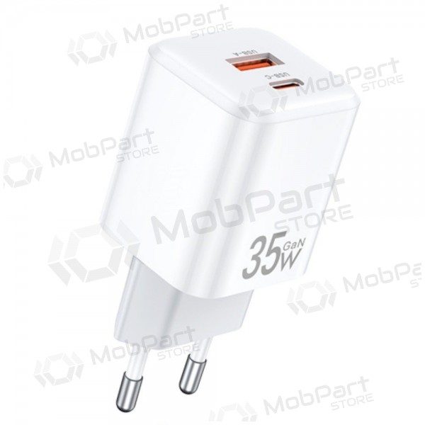 Caricatore Awei PD66-EU GaN 35W USB-A/USB-C bianca