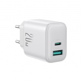 Caricatore Joyroom JR-TCF21 USB-C/USB-A PD20W bianca