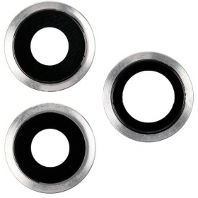 Apple iPhone 11 Pro / 11 Pro Max vetro della fotocamera (3pz) (d'argento) (con una cornice)