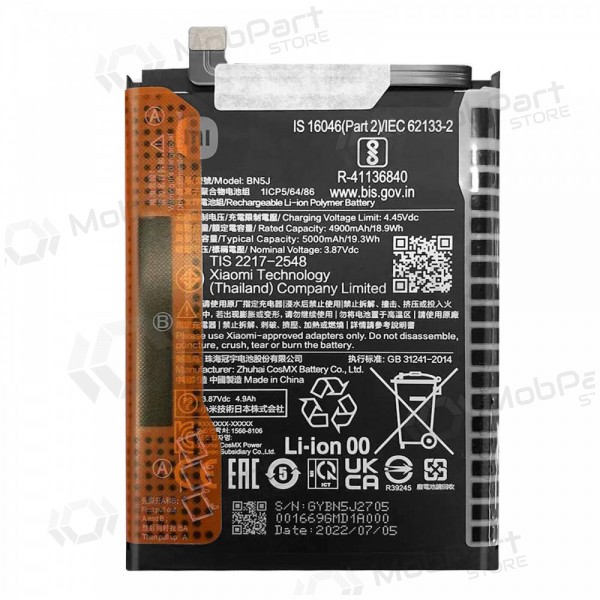 Xiaomi 12T / 12T PRO / POCO X5 5G batteria, akumuliatorius (BN5J) (originale) Xiaomi 12T / 12T PRO / POCO X5 5G batteria, akumuliatorius (BN5J) (originale)