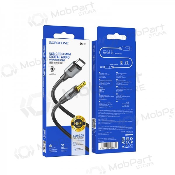 Audio cavo Borofone BL19 USB-C to 3,5mm nero