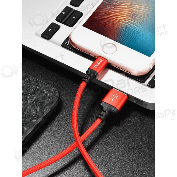 USB cavo Hoco X14 Lightning (rosso / nero) 1.0m