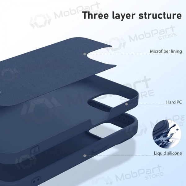 Apple iPhone 15 custodia „Nillkin Silicone“ (blu scuro)