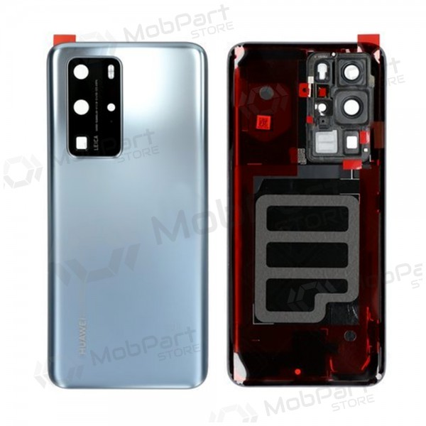 Huawei P40 Pro coperchio batteria posteriore d'argento (Silver Frost) (usato grade A, originale)