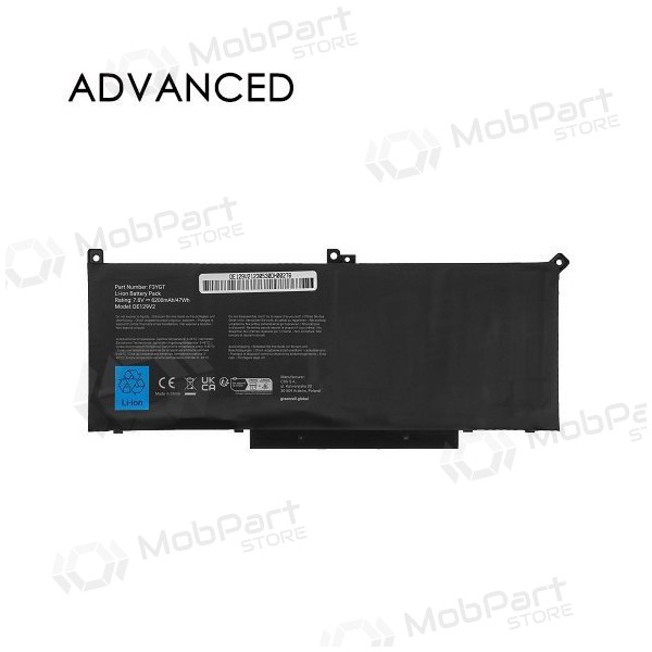 DELL F3YGT, 7200mAh batteria del computer portatile, Advanced DELL F3YGT, 7200mAh batteria del computer portatile, Advanced