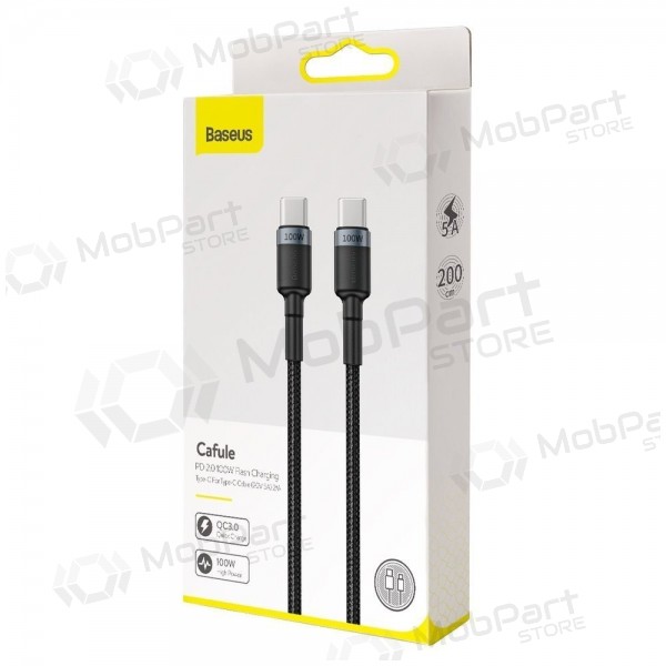 USB cavo Baseus Cafule PD100W Type-C 2.0m grigio-nero CATKLF-ALG1