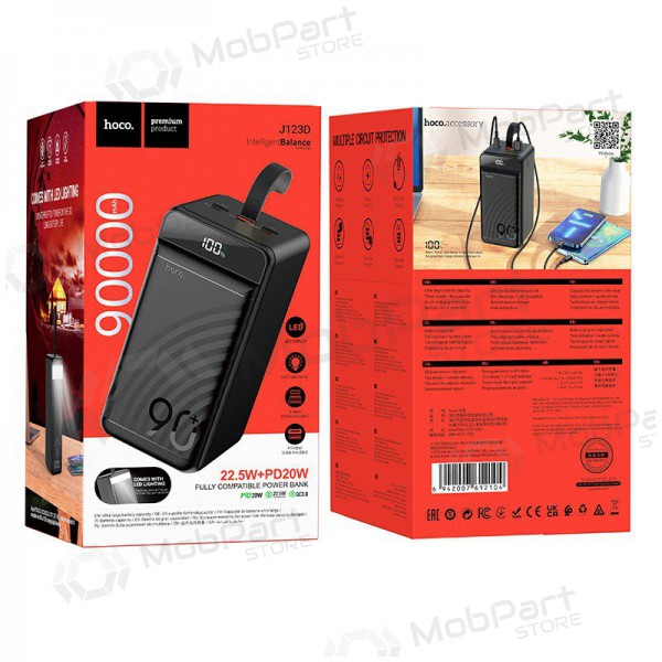 Batteria esterna Power Bank Hoco J123D 22.5W+PD20W 90000mAh nero Batteria esterna Power Bank Hoco J123D 22.5W+PD20W 90000mAh nero
