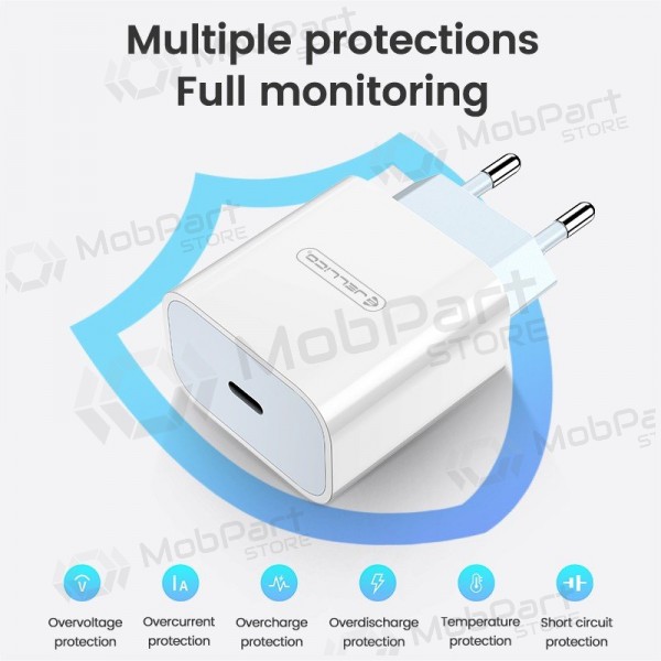 Caricatore Jellico AK180 20W USB-C + USB-C to USB-C cable 1.0m bianca